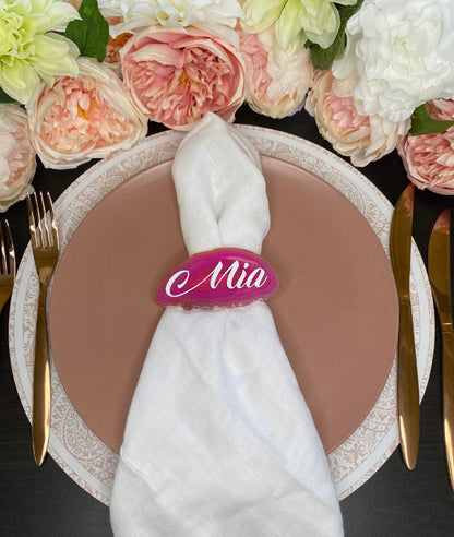 Pink Agate Place Card