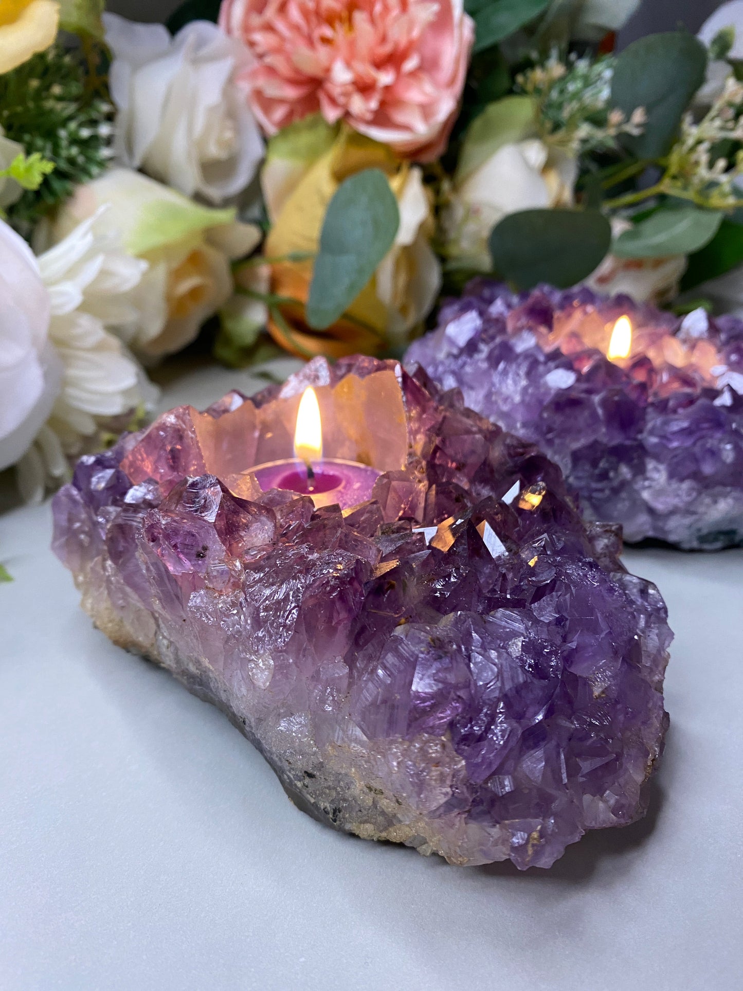 Amethyst Candle Holders