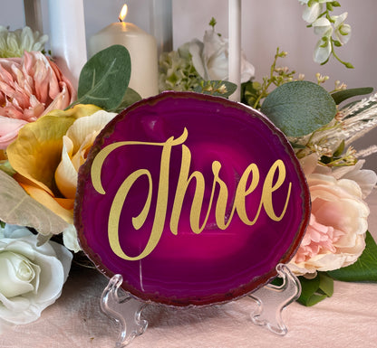 Pink Agate Table Numbers