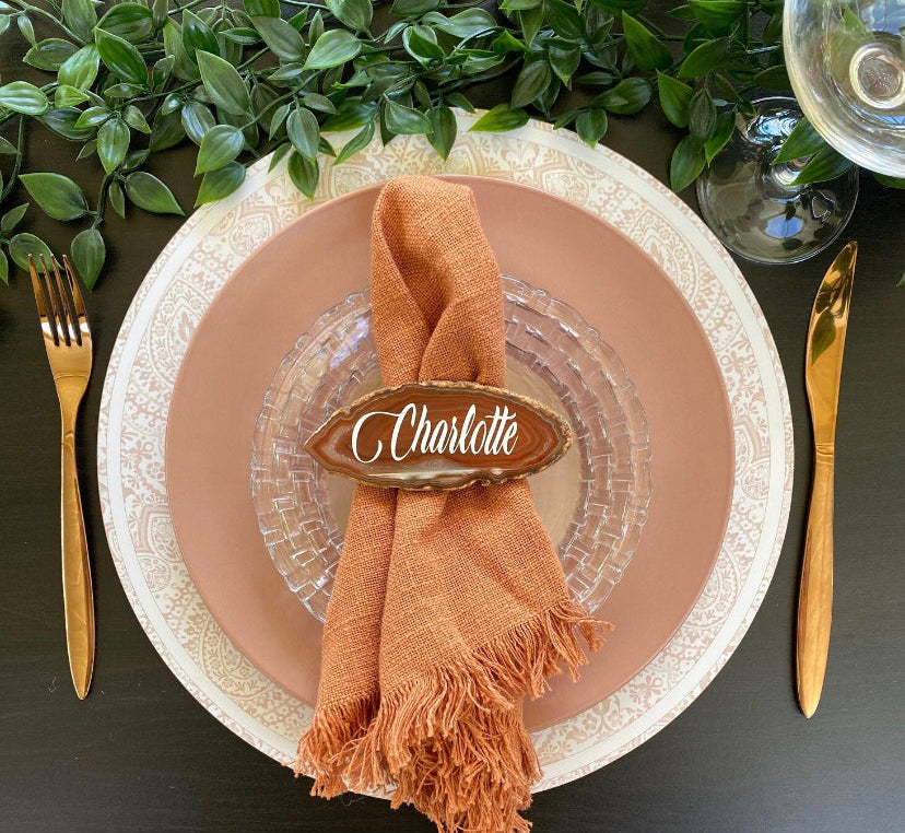 Brown Agate Place Card