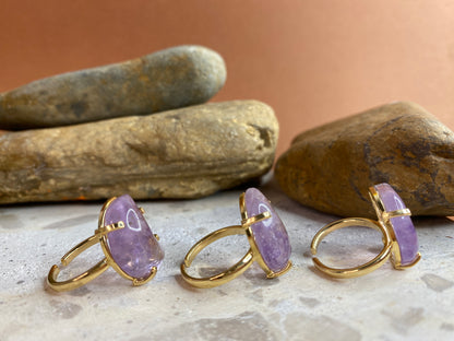 Amethyst Moon Ring