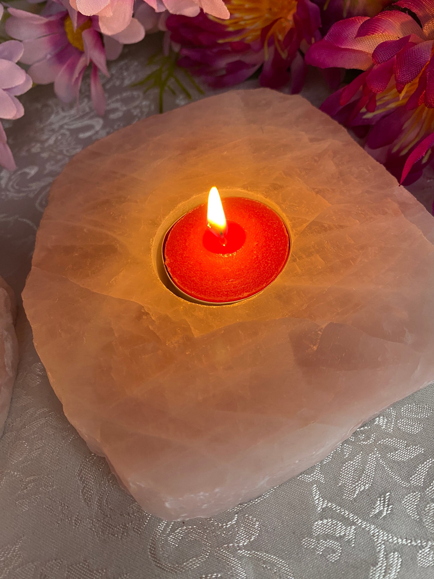 Rose Quartz Candle Holders