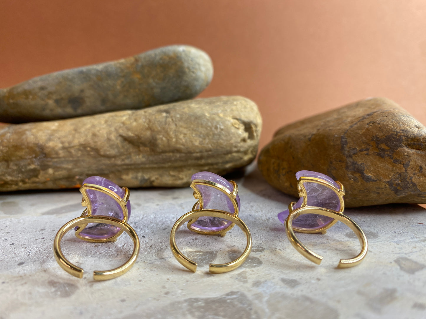 Amethyst Moon Ring