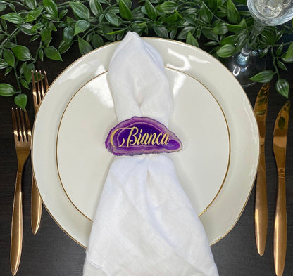 Purple Agate Place Card