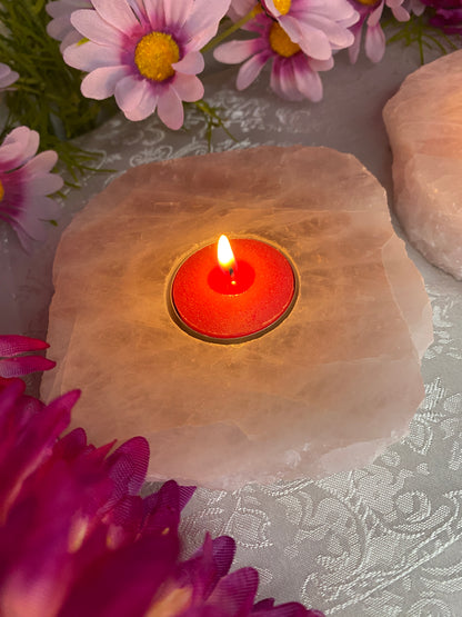 Rose Quartz Candle Holders