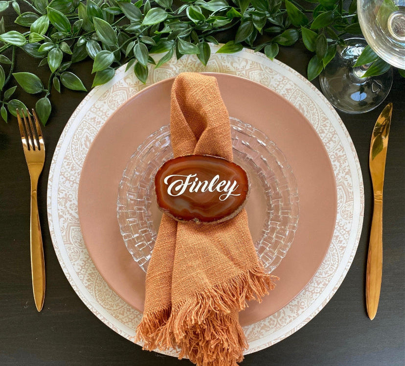 Brown Agate Place Card