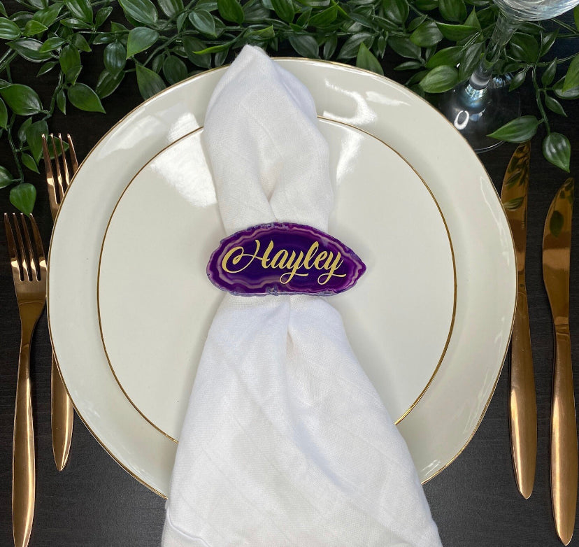 Purple Agate Place Card